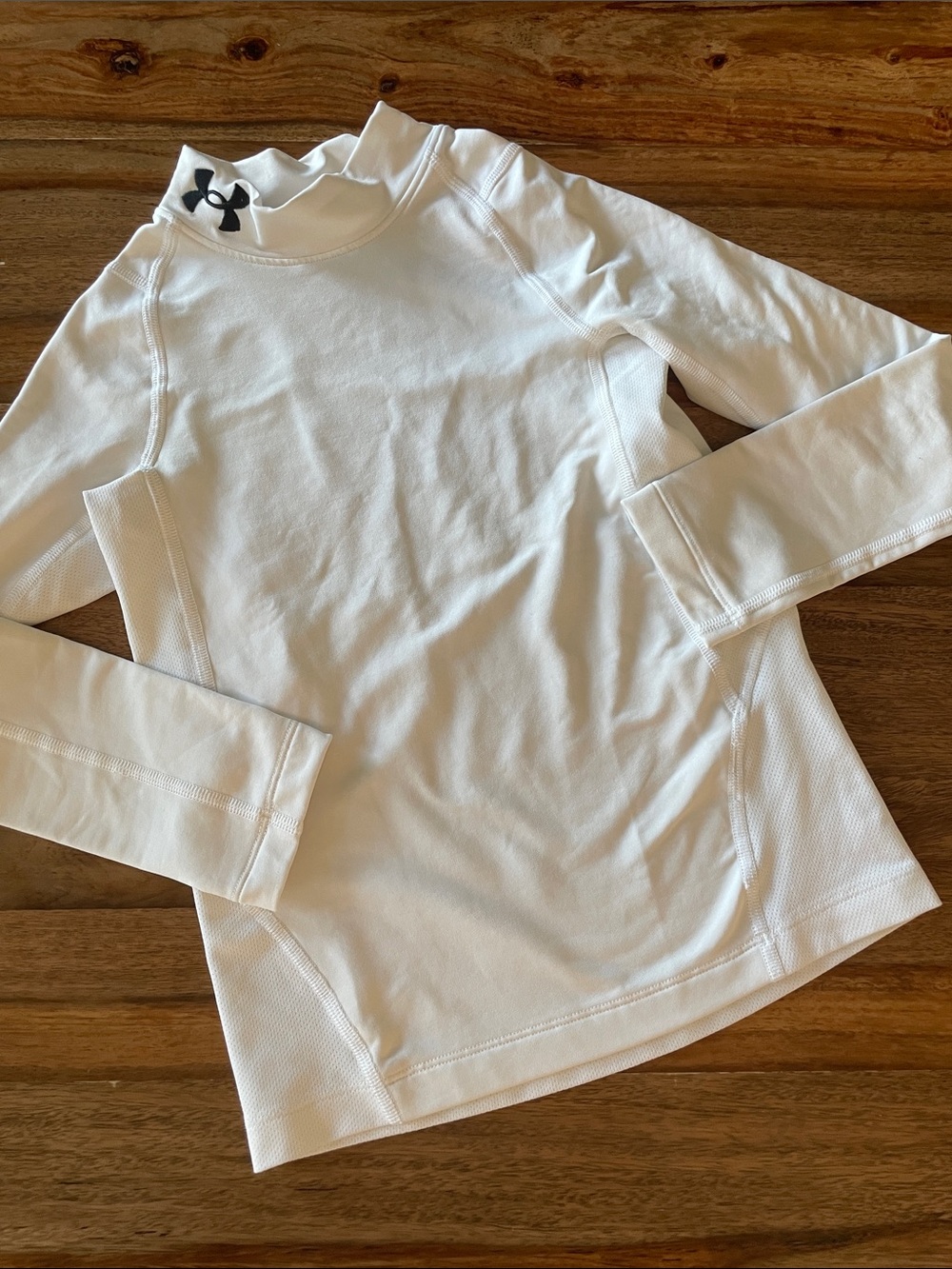 Under Armour White Girls' Long-Sleeve Mock Neck Performance Top